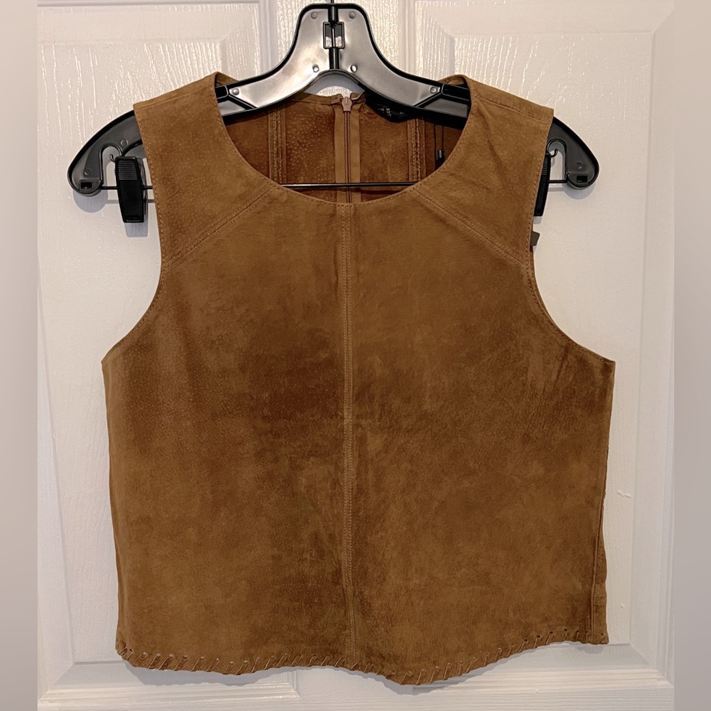 Zara Brown Suede Tank Top